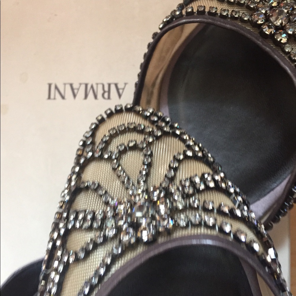 Giorgio Armani Swarovski Crystal Flats